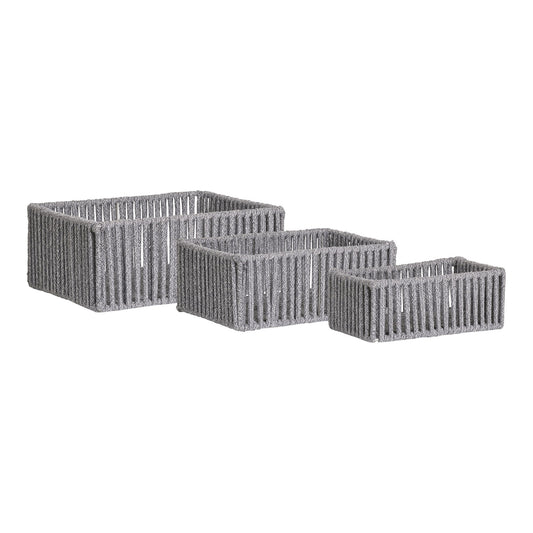 cos din bumbac/metal, gri set de 3