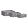 Cos din bumbac/metal, gri, set de 3 Arese