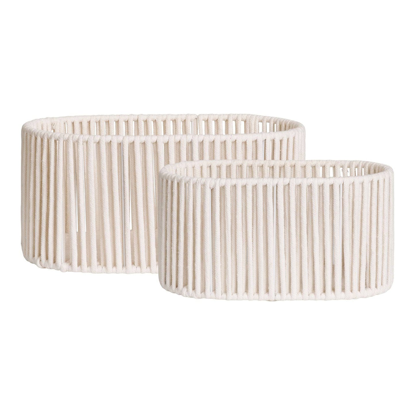 cos din bumbac/metal, alb cald set de 2