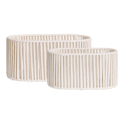 cos din bumbac/metal, alb cald set de 2