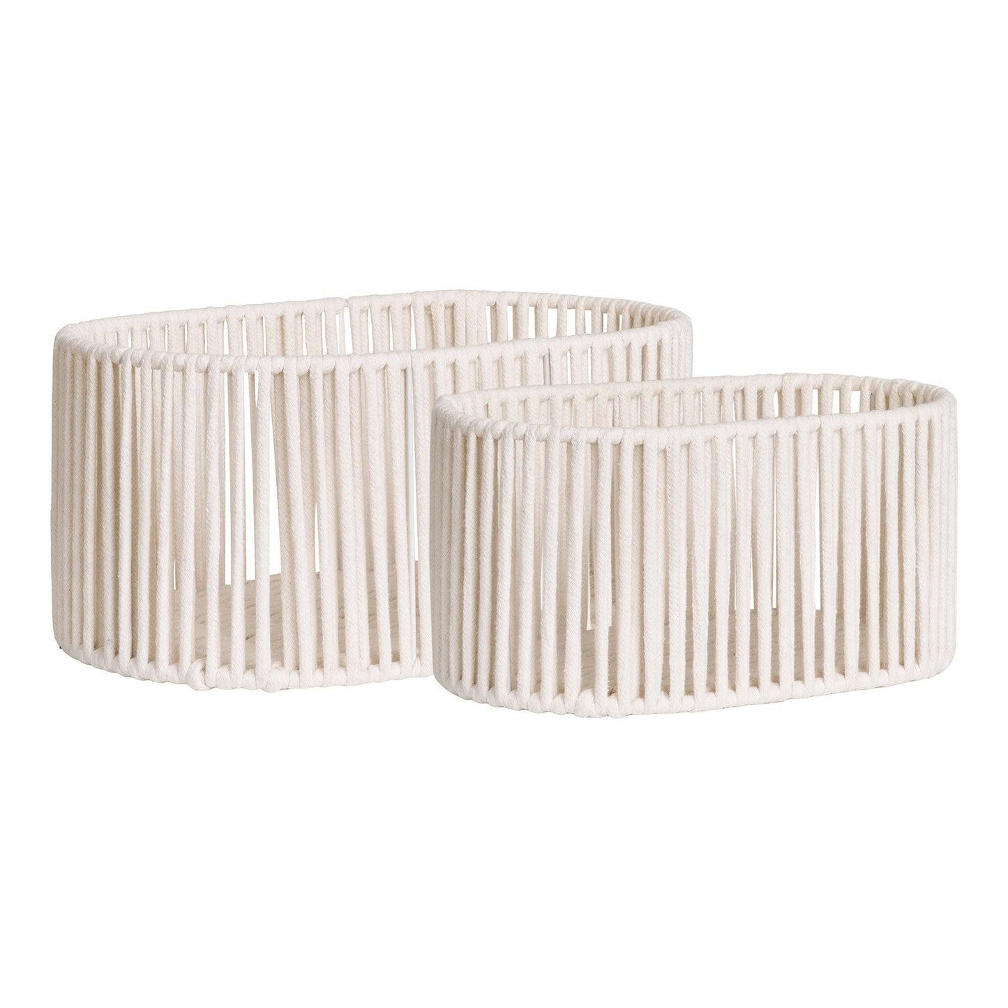 cos din bumbac/metal, alb cald set de 2