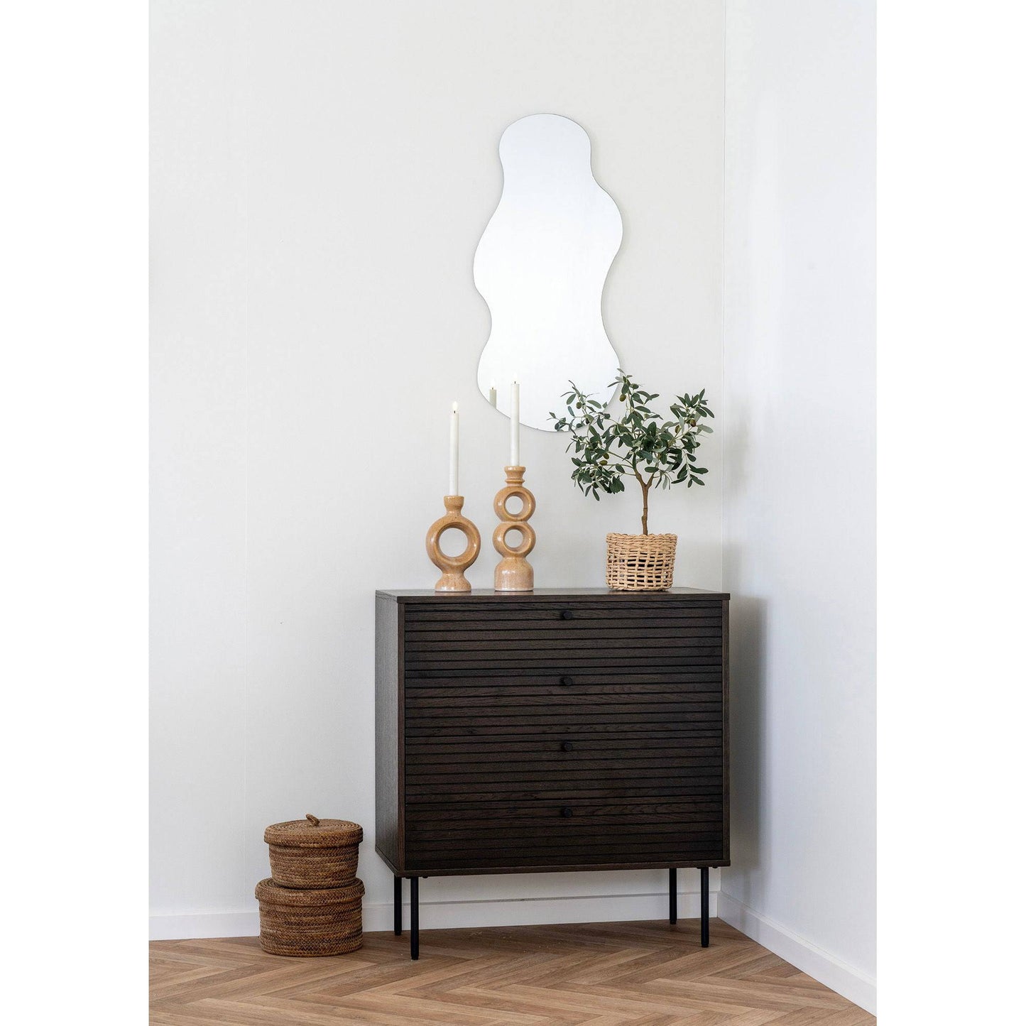 cos din frunze de banana, natur , set de 2, in living