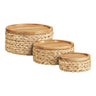 Cos cu capac din zambila de apa, natur, set de 3 Botofte