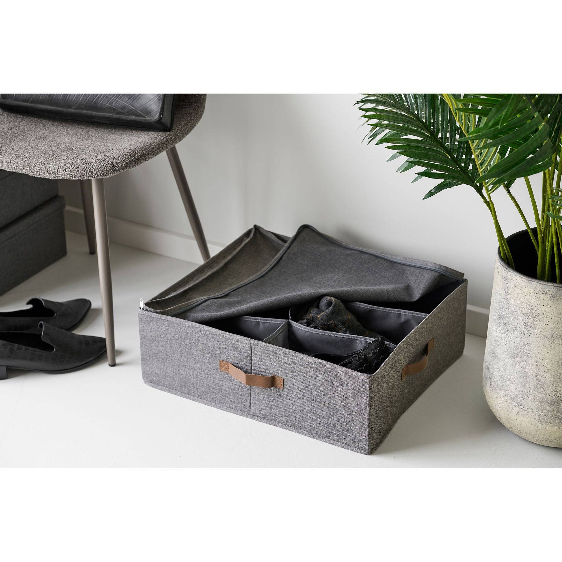 Organizator textil, gri inchis, detaliu