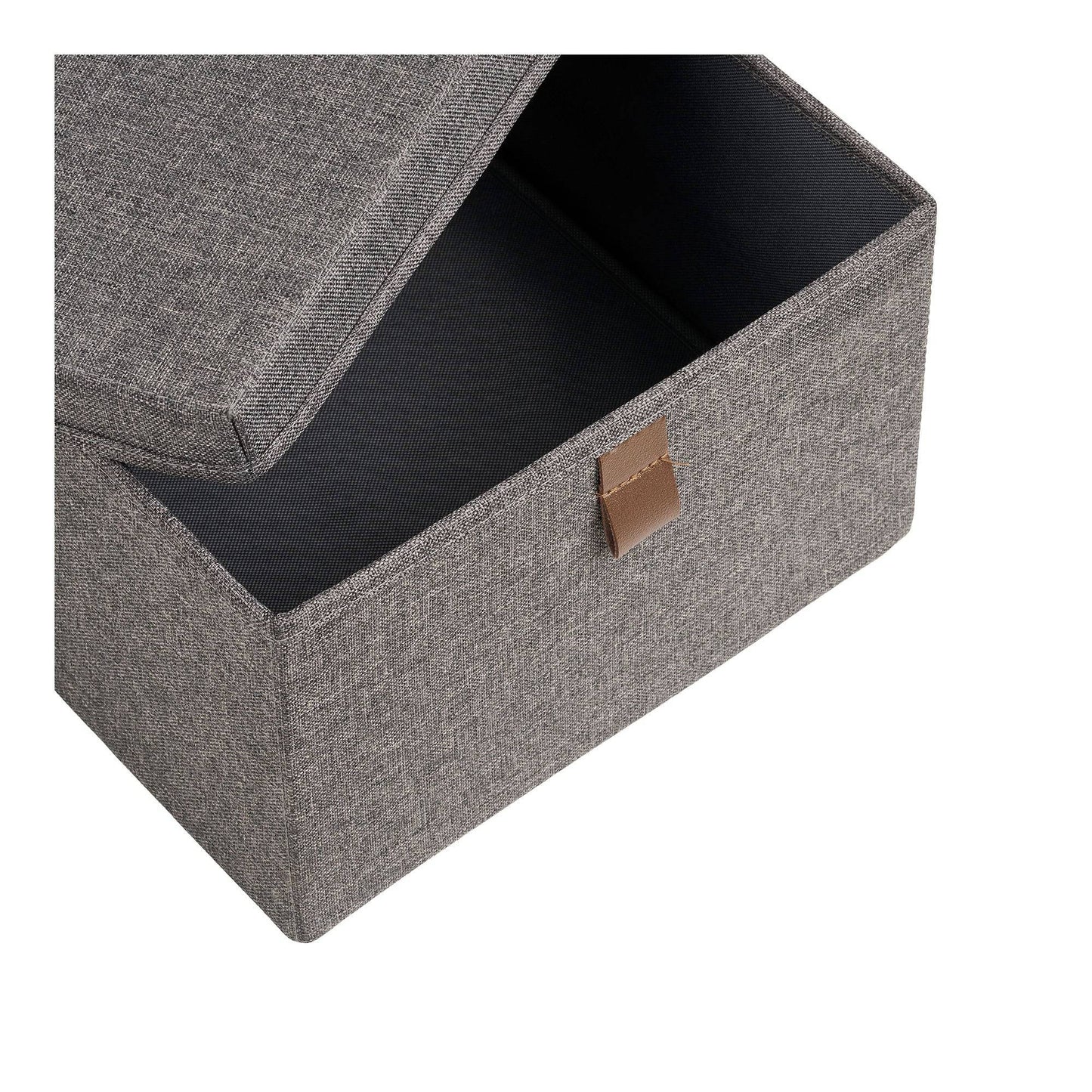 Cutii de depozitare, textil, gri inchis, set de 3