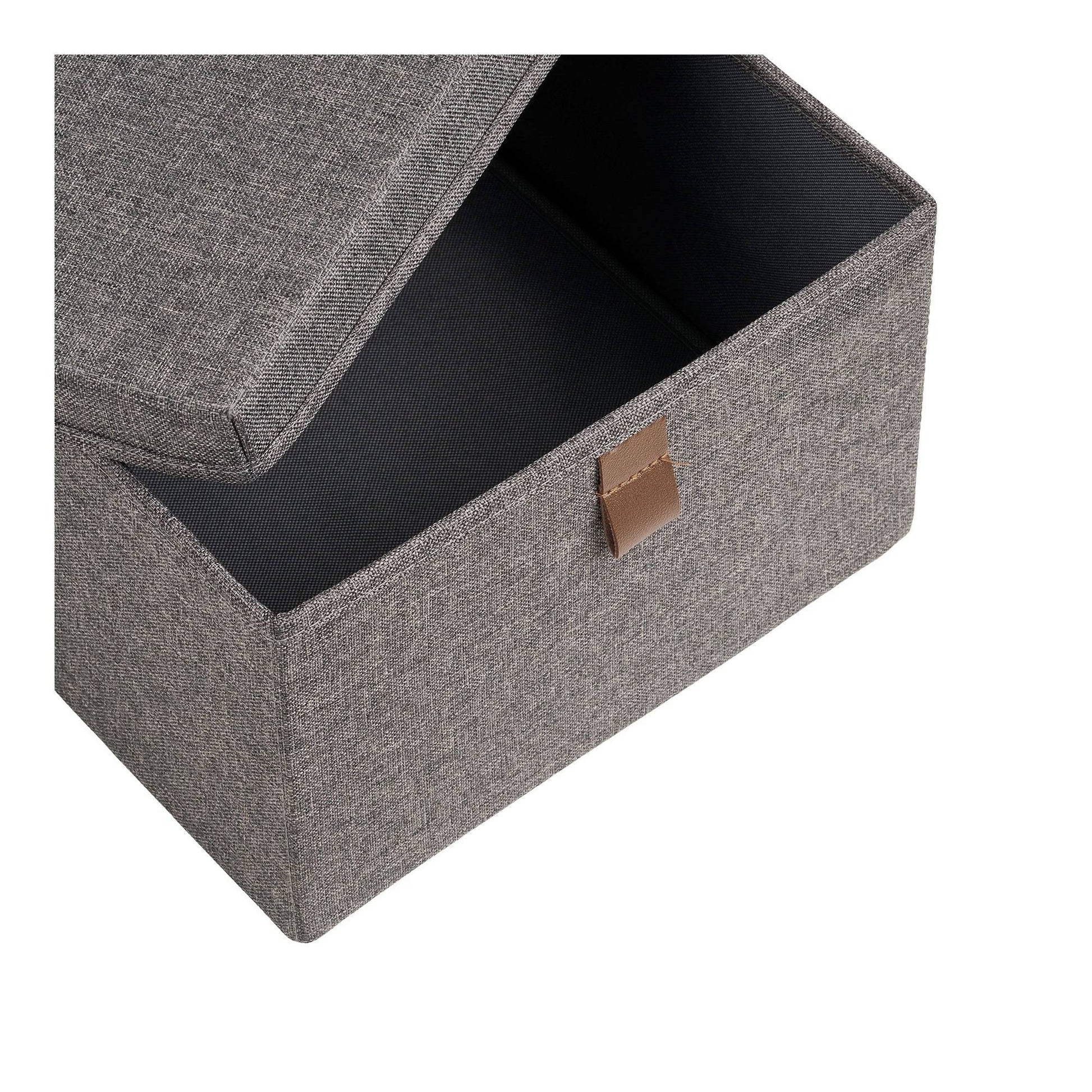 Cutii de depozitare, textil, gri inchis, set de 3