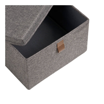 Cutii de depozitare, textil, gri inchis, set de 3