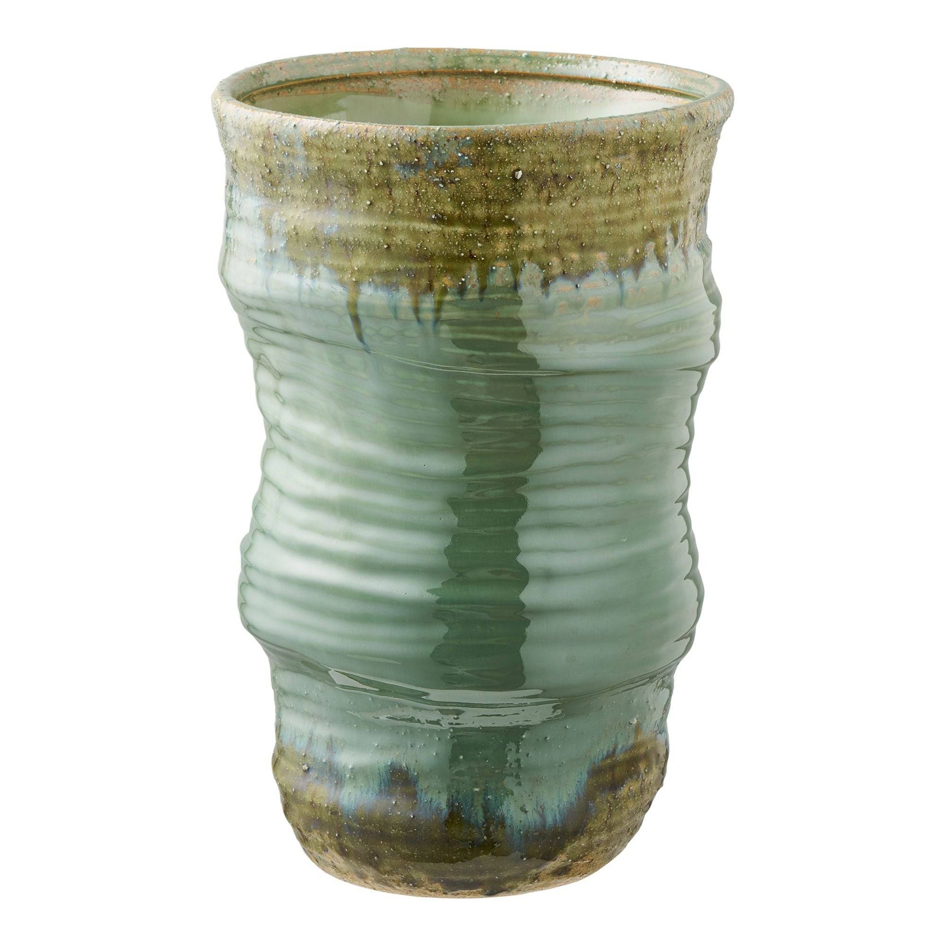 Vaza din ceramica verde