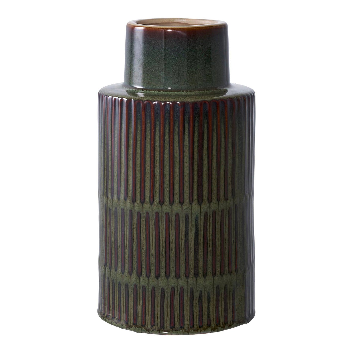 Vaza din ceramica, verde/maro 