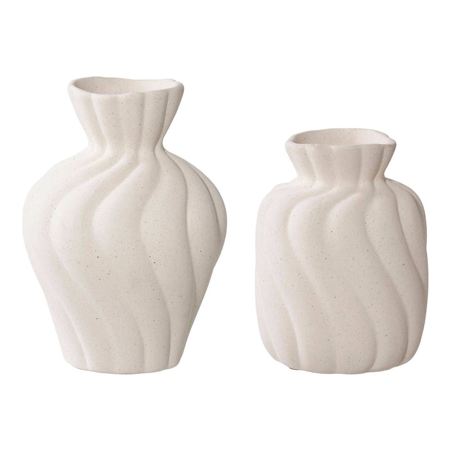 Vaza din ceramica, alb set de 2