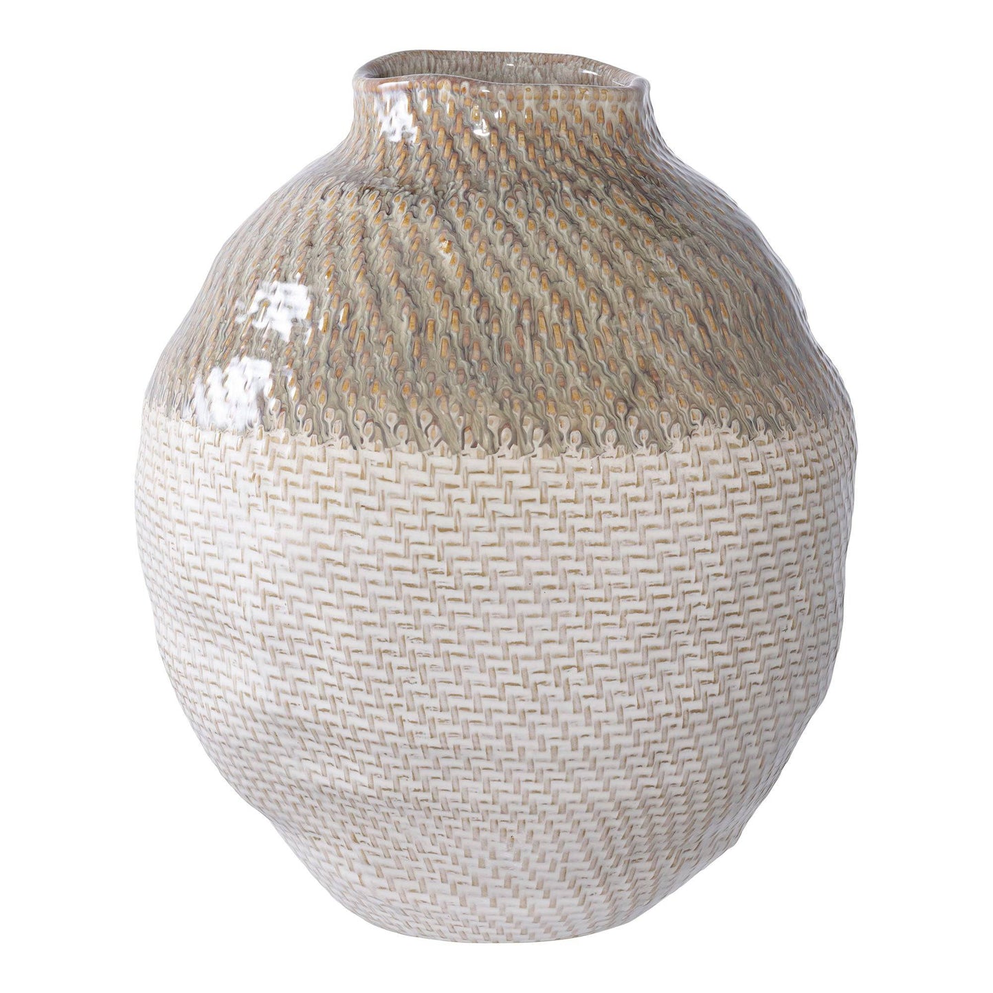 Vaza din ceramica alb/verde 