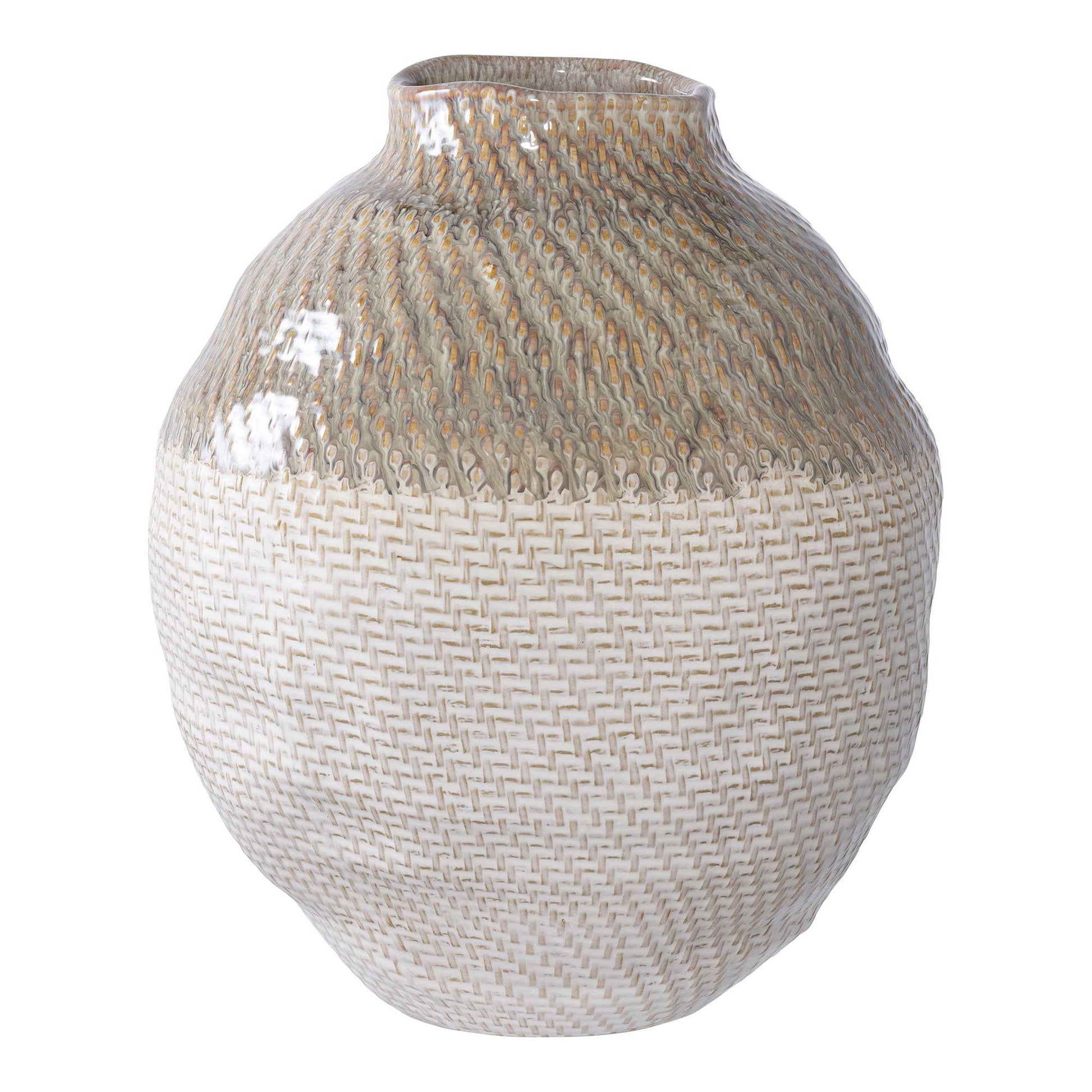 Vaza din ceramica alb/verde 