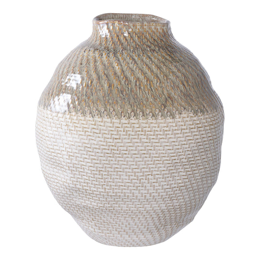 Vaza din ceramica alb/verde 