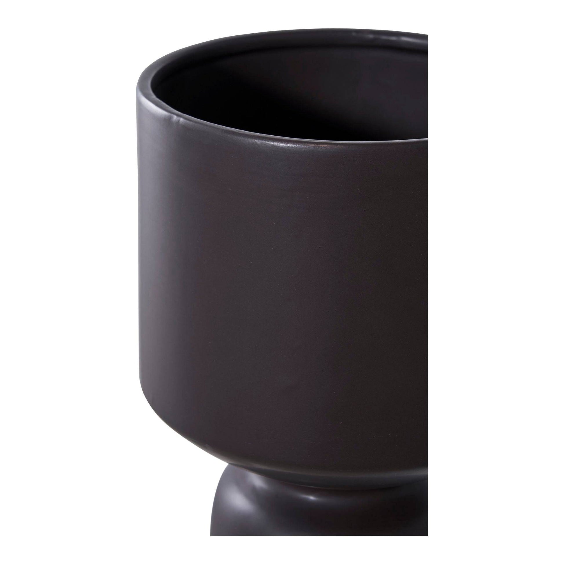 Ghiveci din ceramica, negru, detaliu
