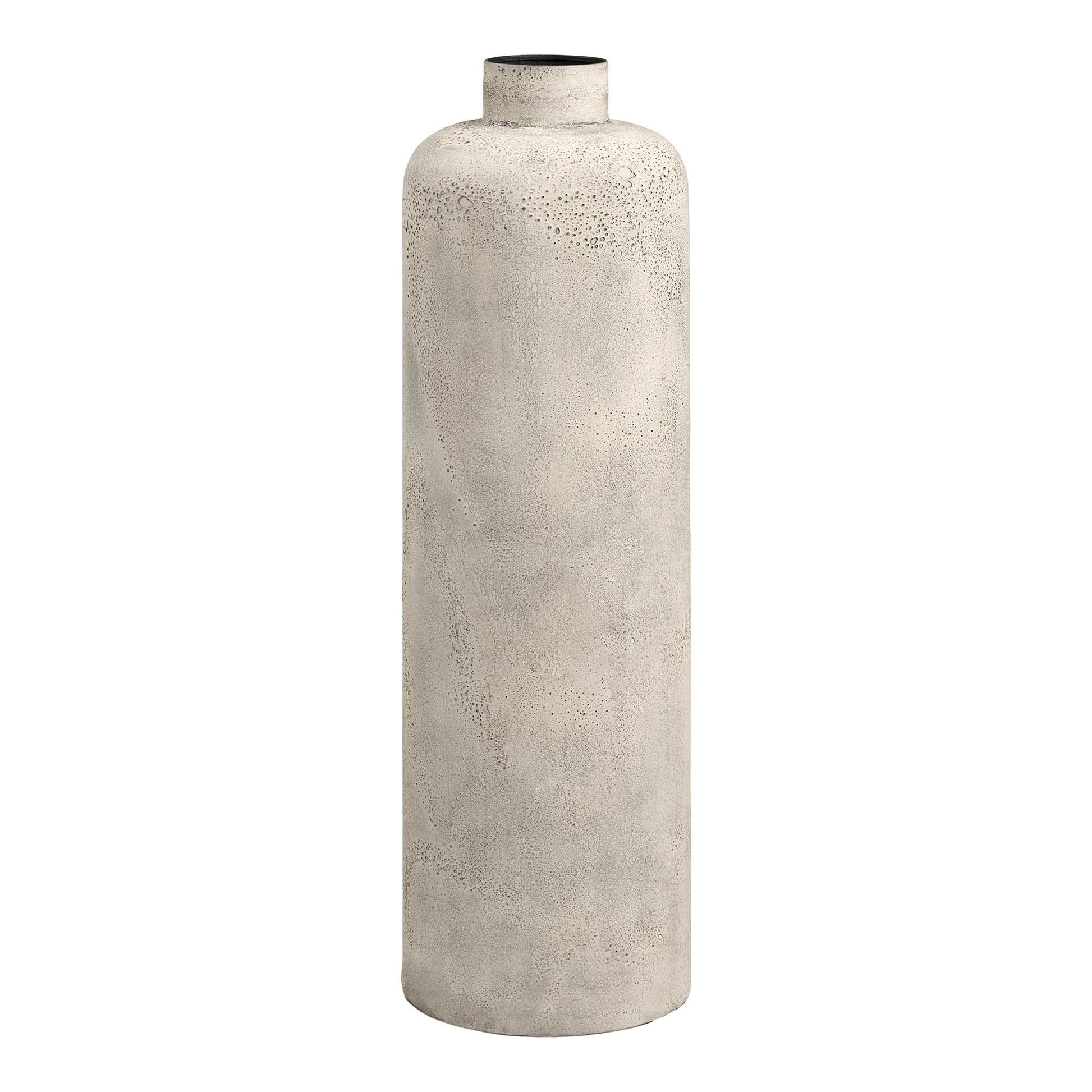 Vas decorativ din metal, bej antichizat, detaliu