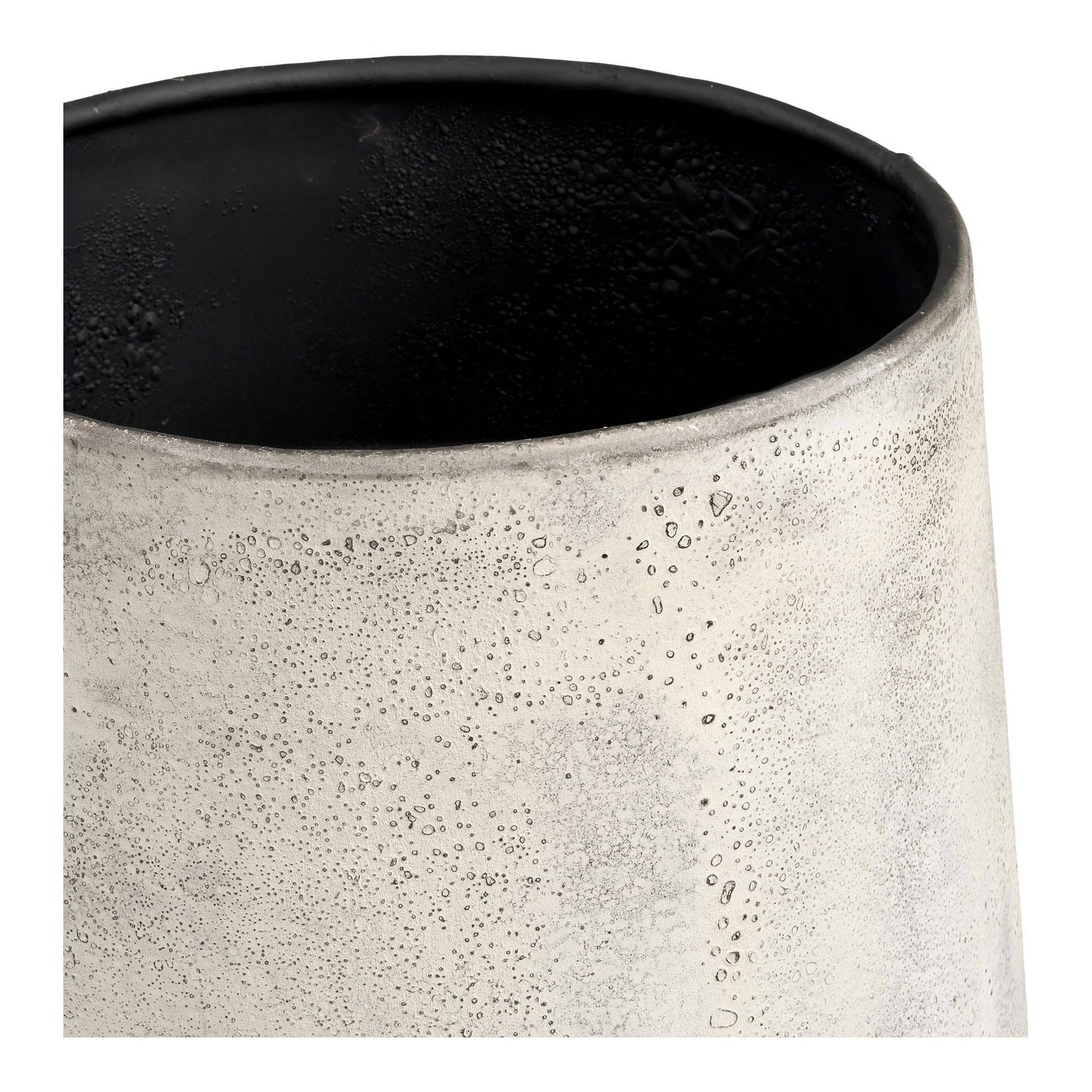 Vas decorativ din metal, bej antichizat, detaliu