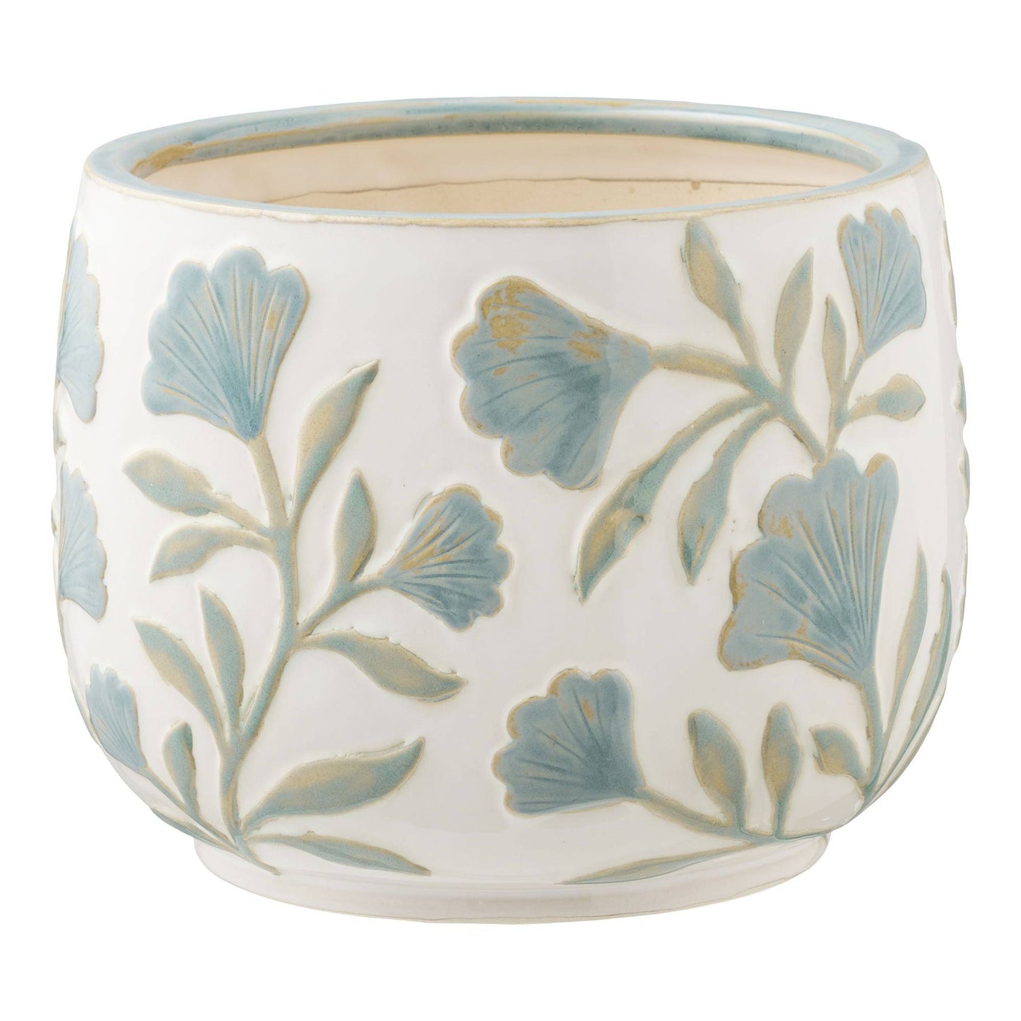 Ghiveci din ceramica, alb mix