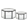 Cutie din sticla/metal, transparent/negru, set de 2 Torpe