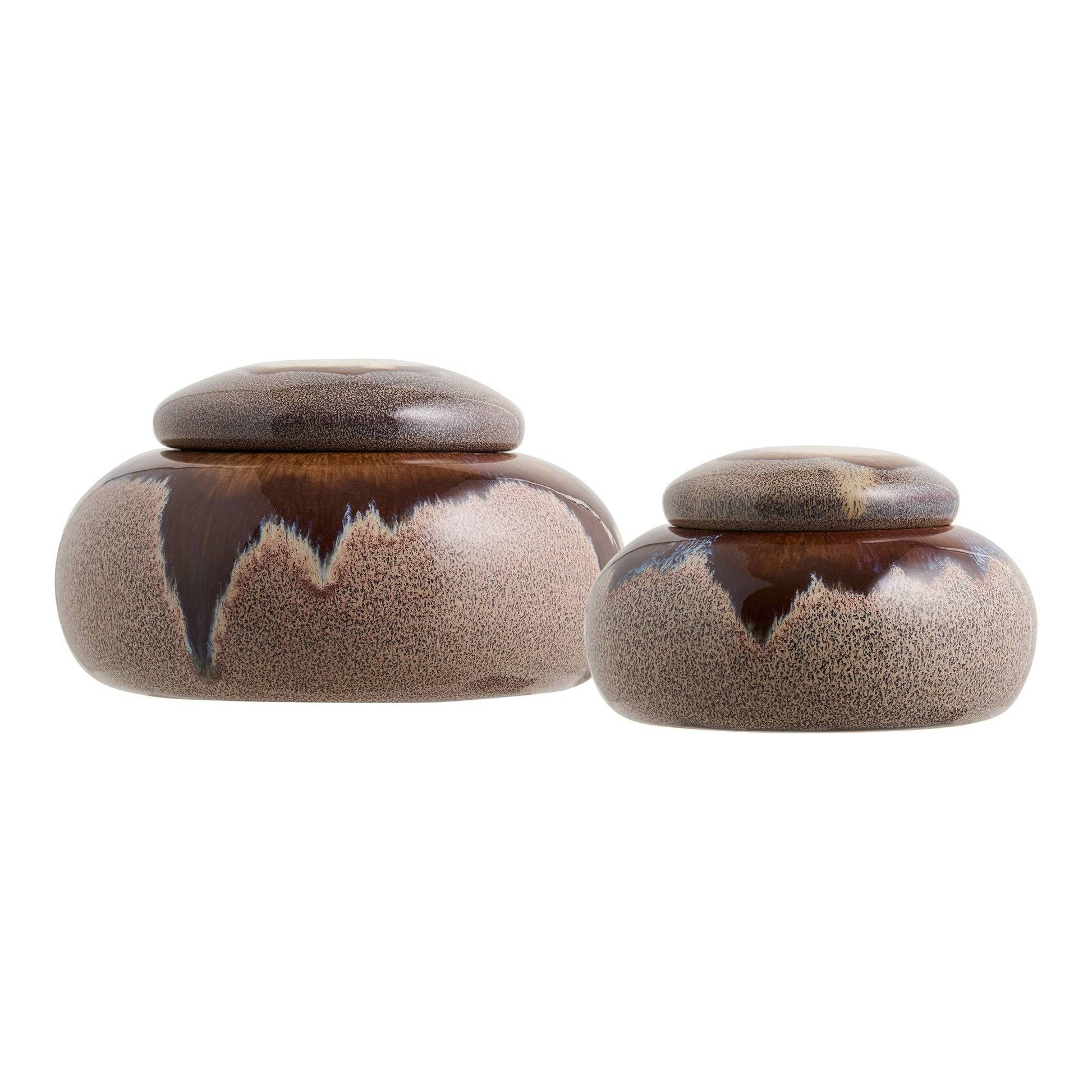 Borcane din ceramica maro, set de 2