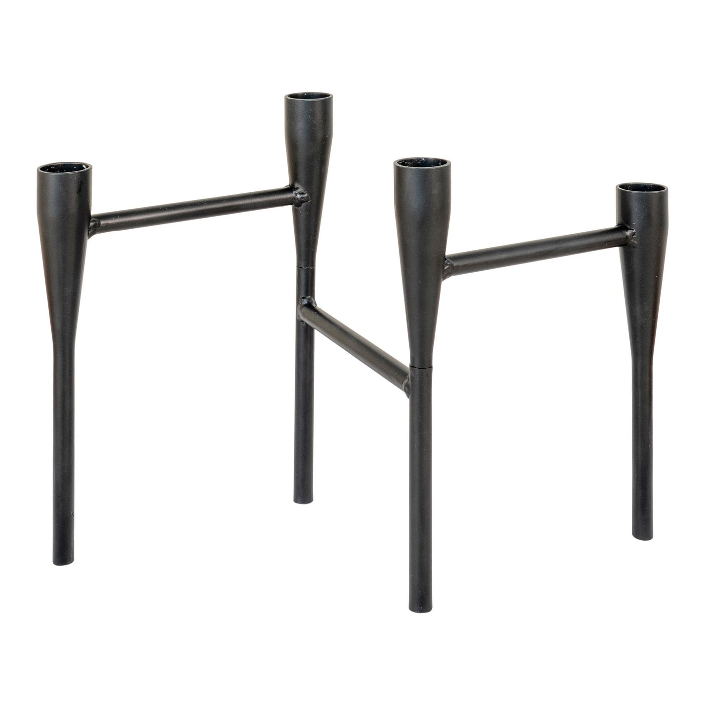 Suport lumanare din metal, negru