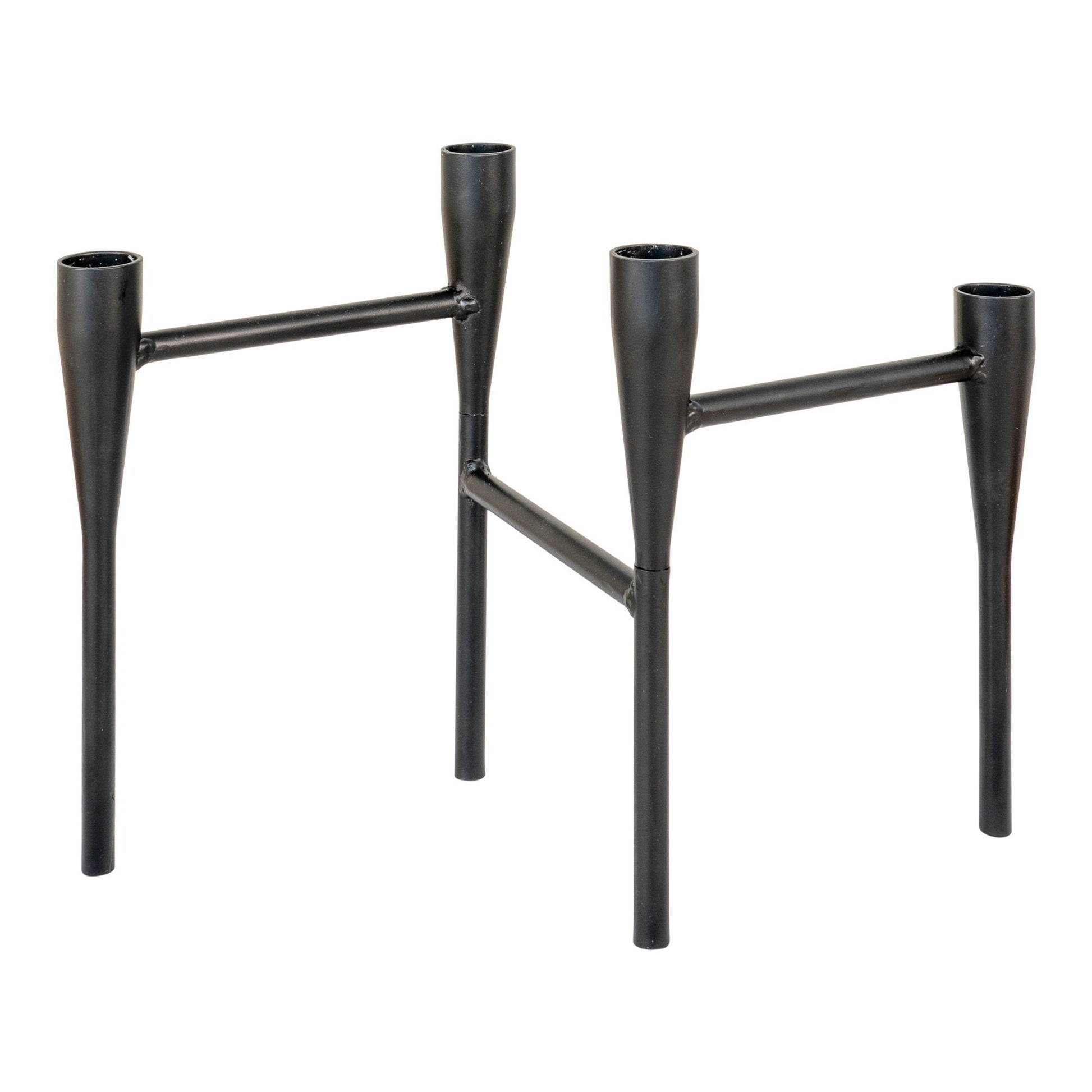 Suport lumanare din metal, negru