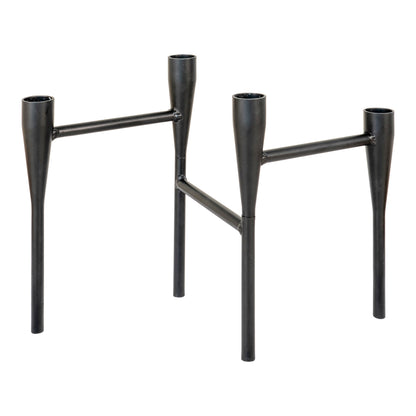 Suport lumanare din metal, negru