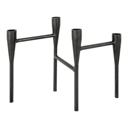 Suport lumanare din metal, negru