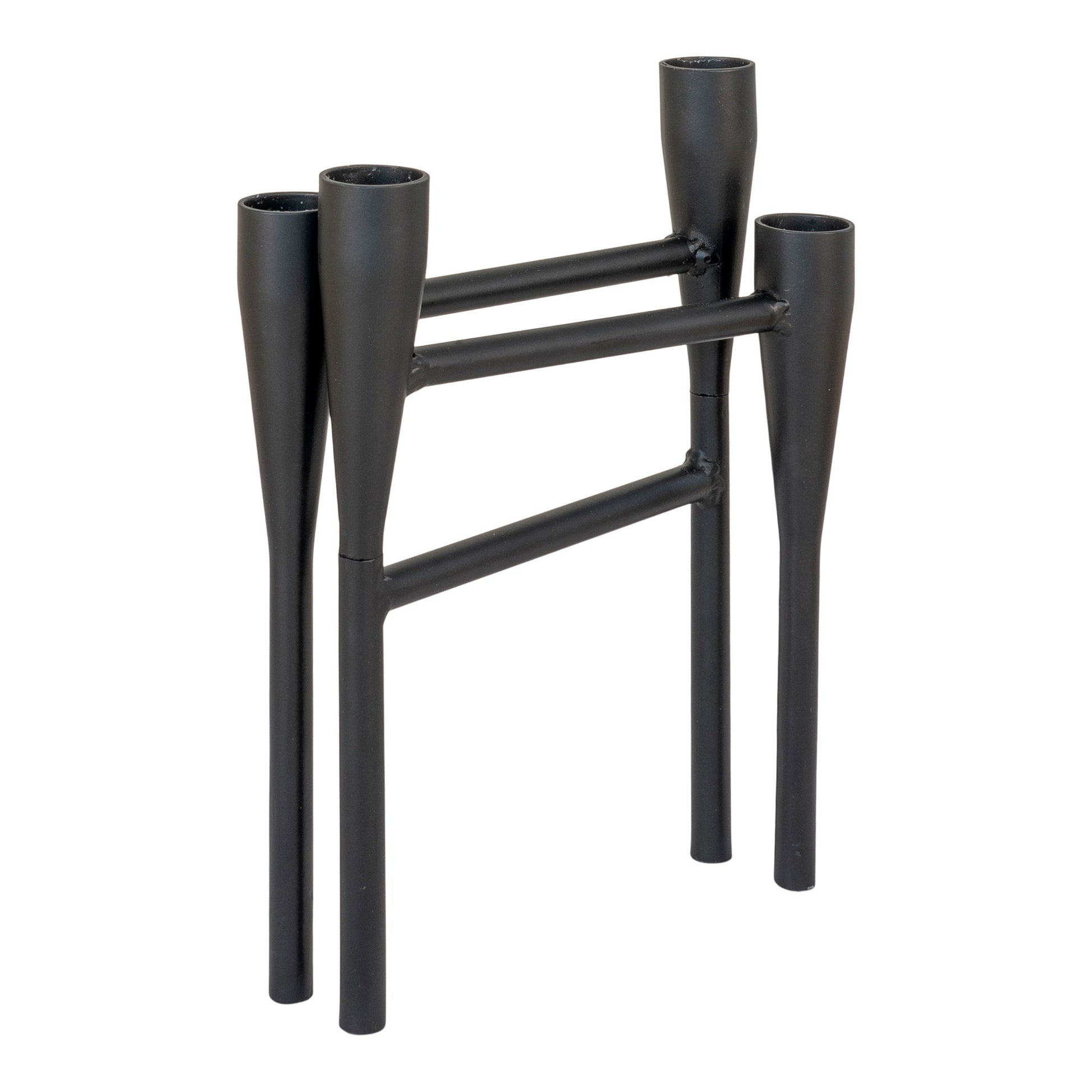 Suport lumanare din metal, negru