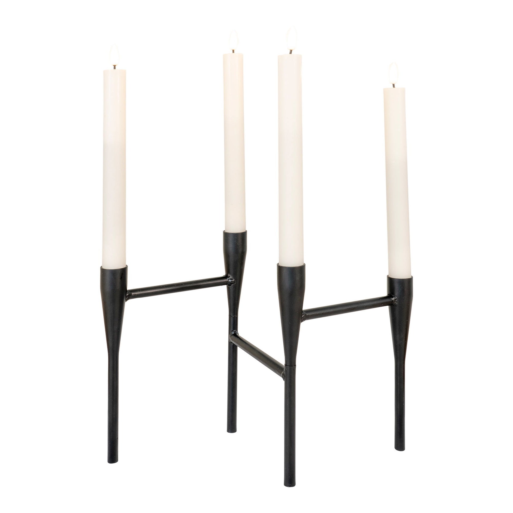Suport lumanare din metal, negru