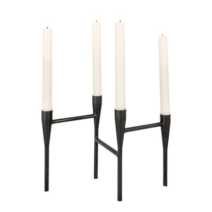 Suport lumanare din metal, negru