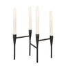 Suport lumanare din metal, negru, 5x28x21 cm