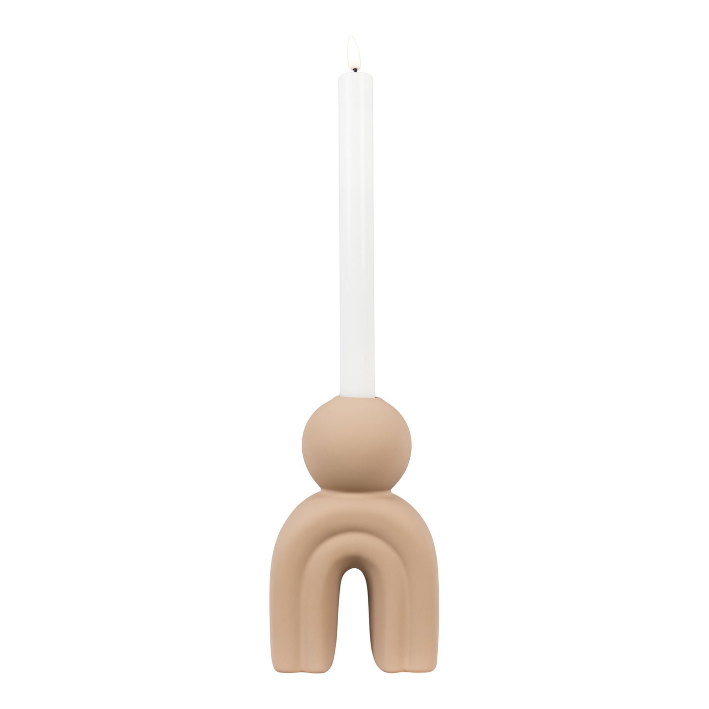 Suport de lumanare din ceramica, maro