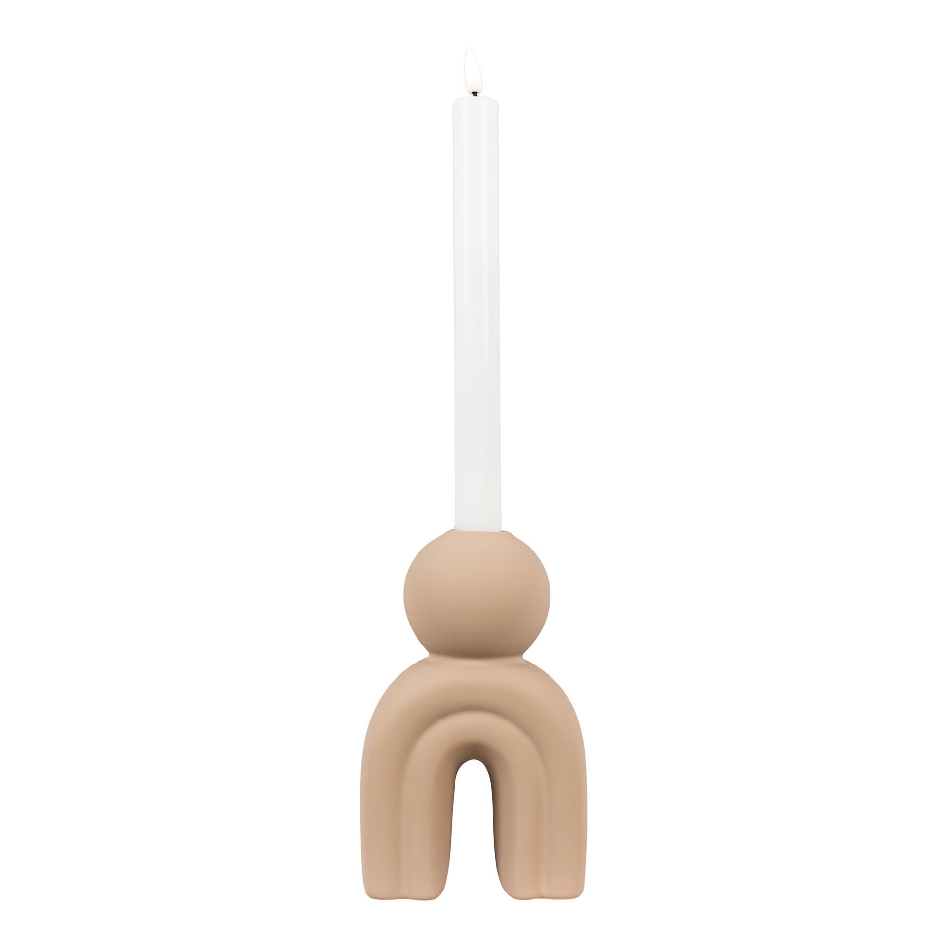 Suport de lumanare din ceramica, maro