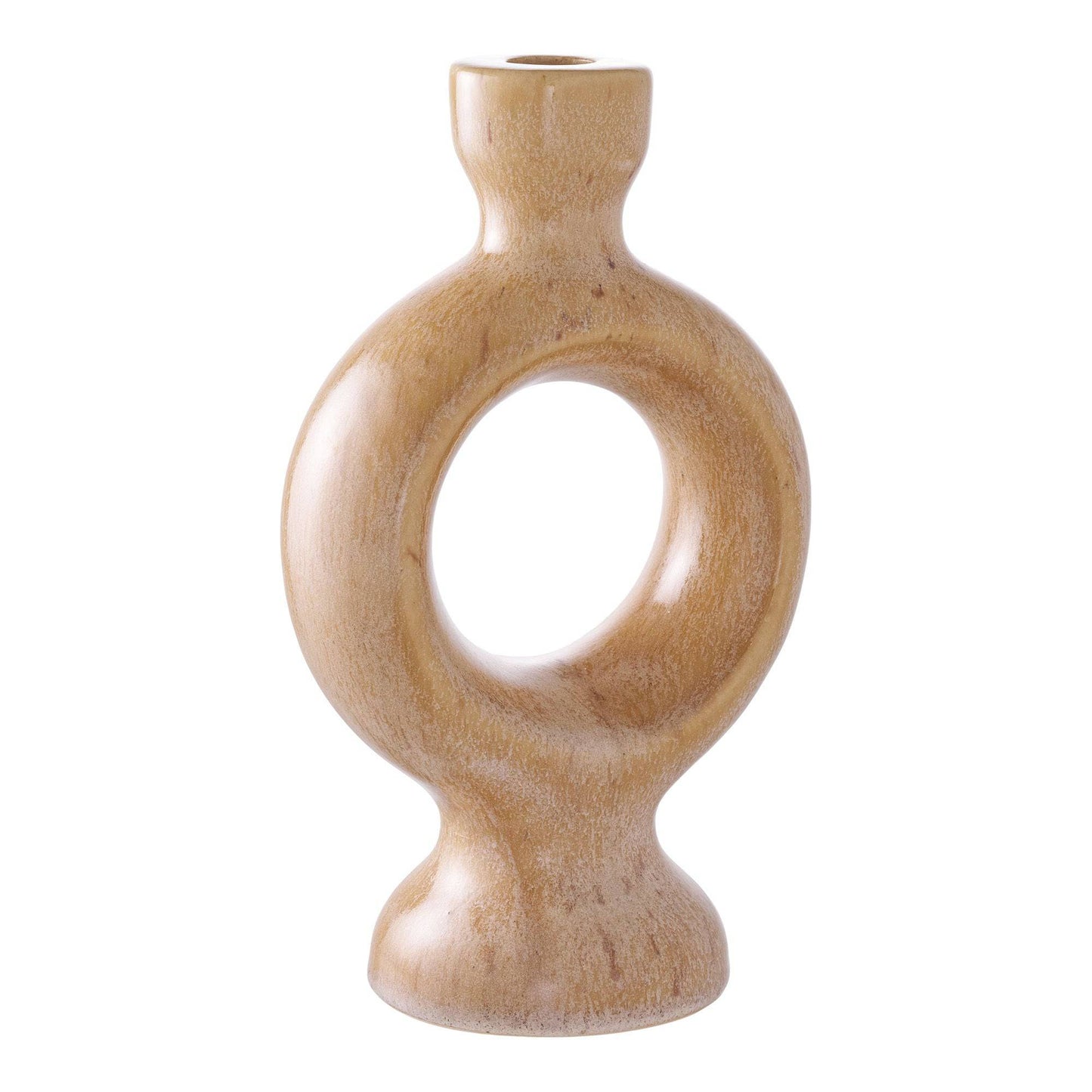 Suport pentru lumanare din ceramica, maro