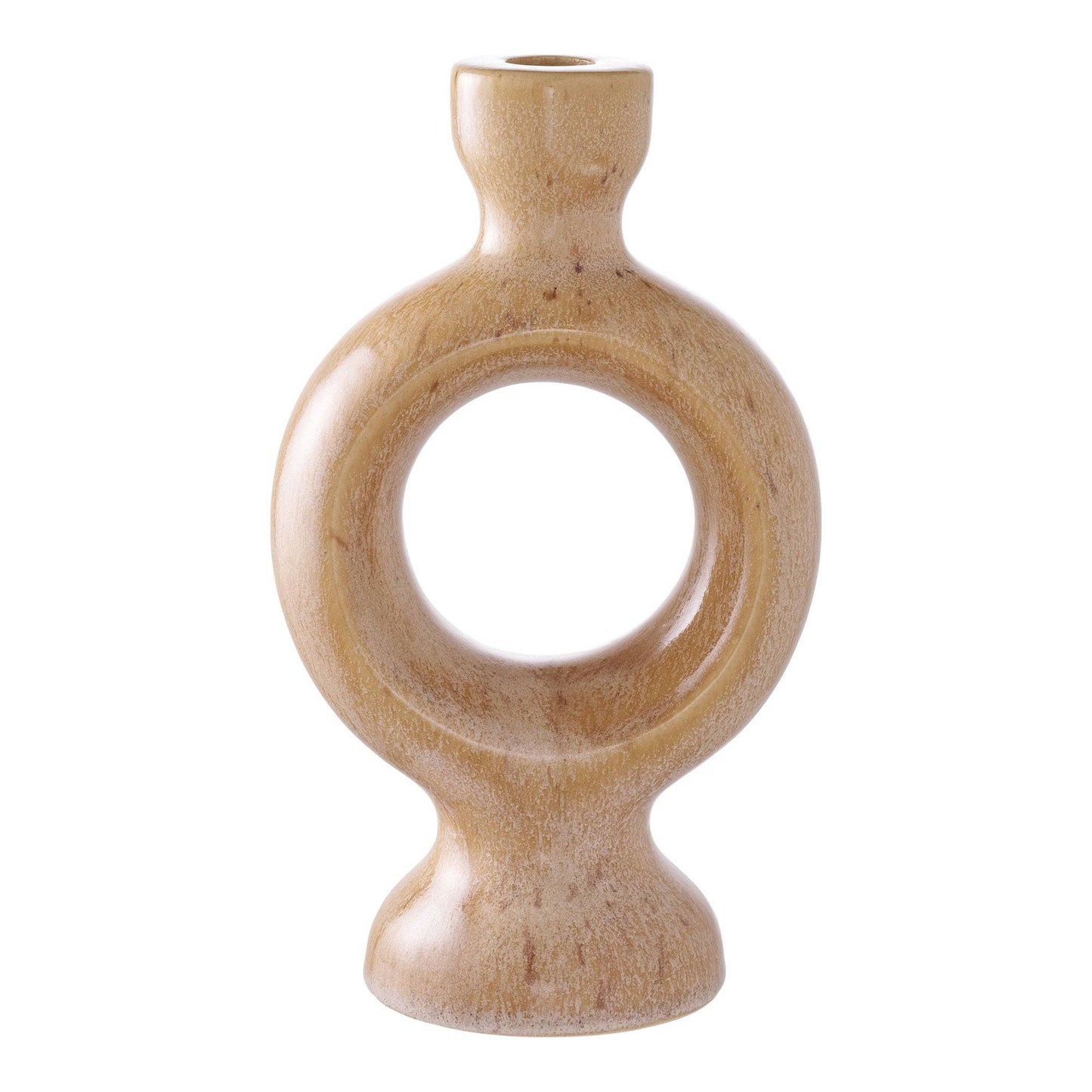 Suport pentru lumanare din ceramica, maro