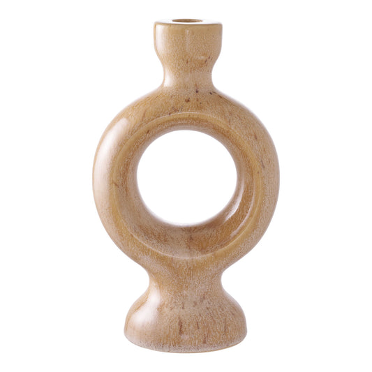 Suport pentru lumanare din ceramica, maro