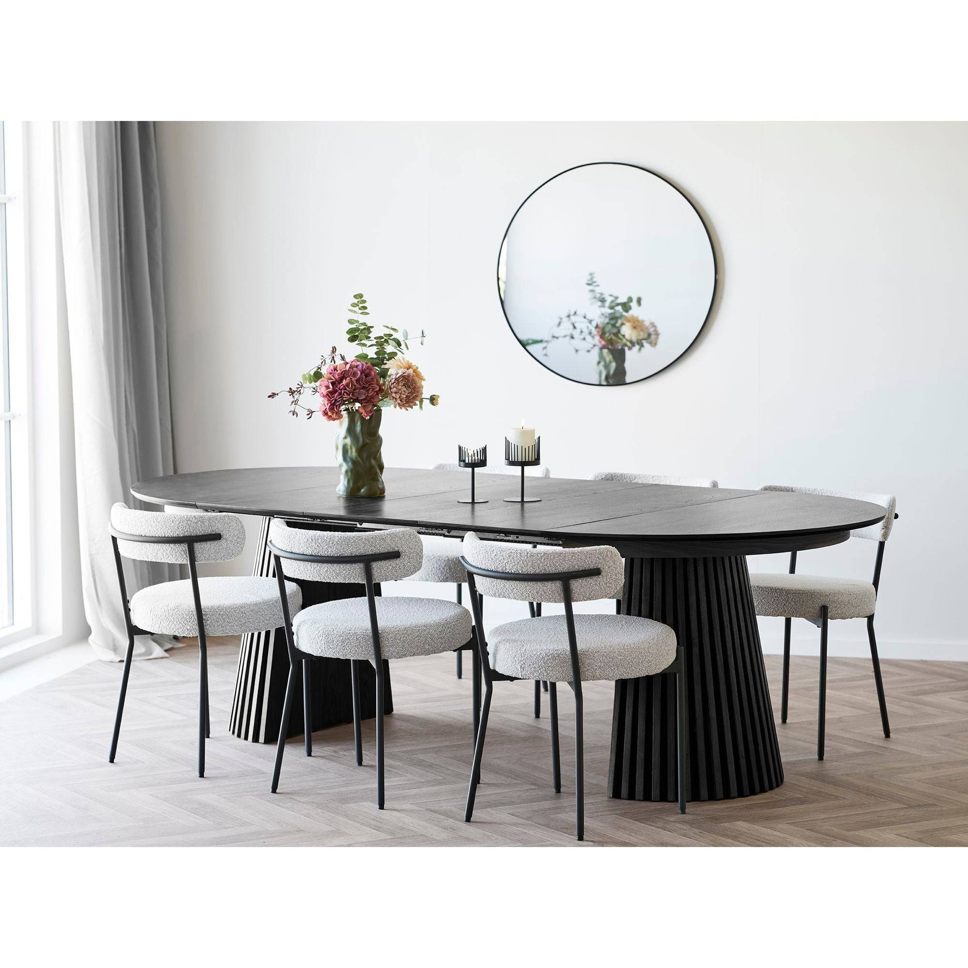 Suport pentru lumanare, din otel negru, set de 2, in living