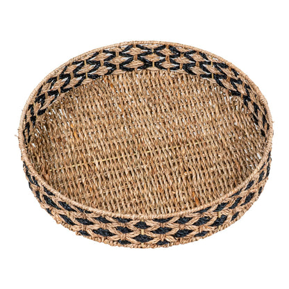 Tava din iarba de mare, negru/natur