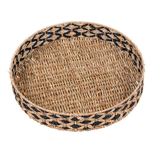 Tava din iarba de mare, negru/natur
