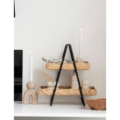 Tava din zambila de apa/metal, negru/natur, in living