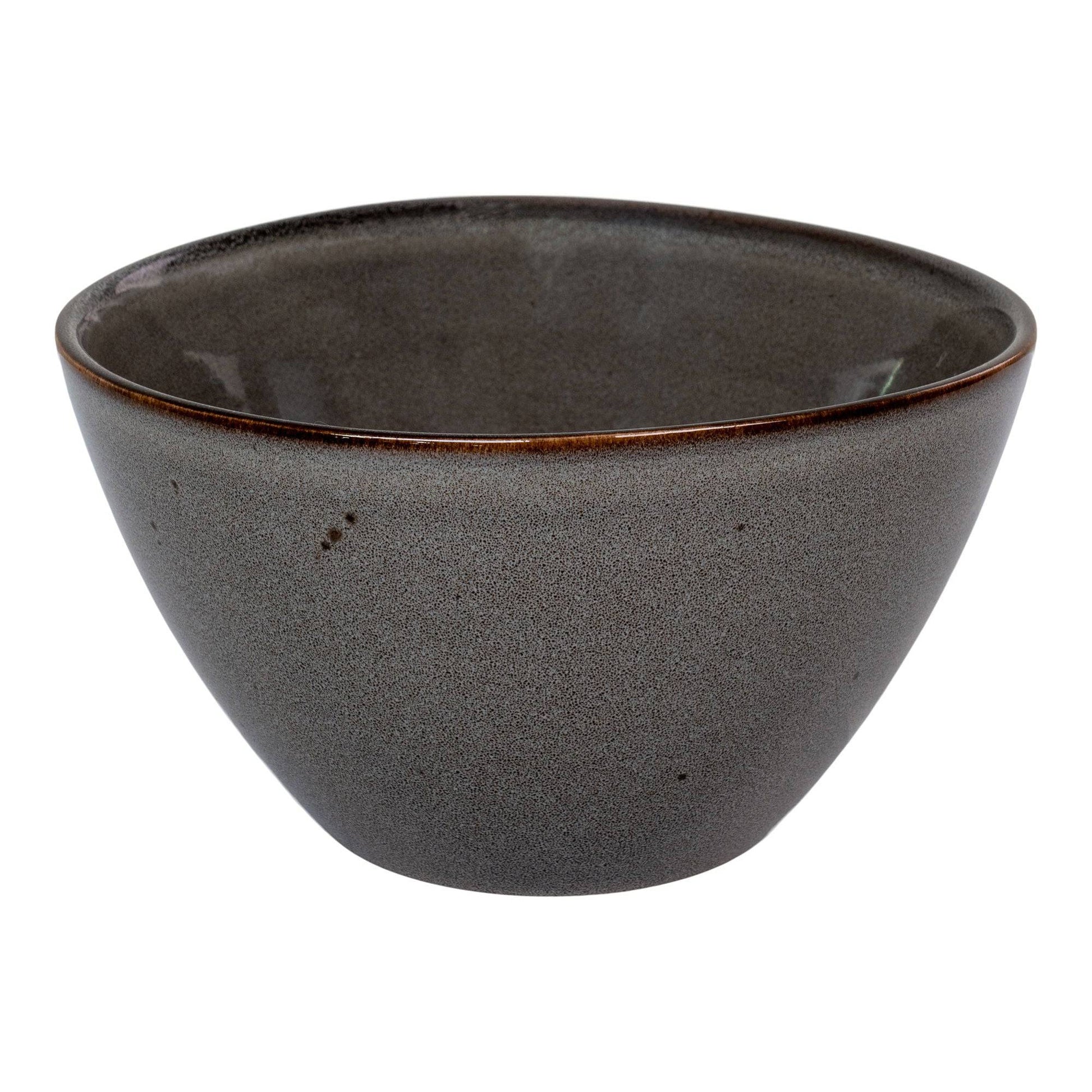 Bol ceramic, gri/maro