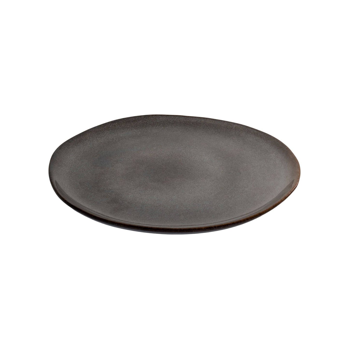 Farfurie ceramica gri pentru pranz, pe fundal alb