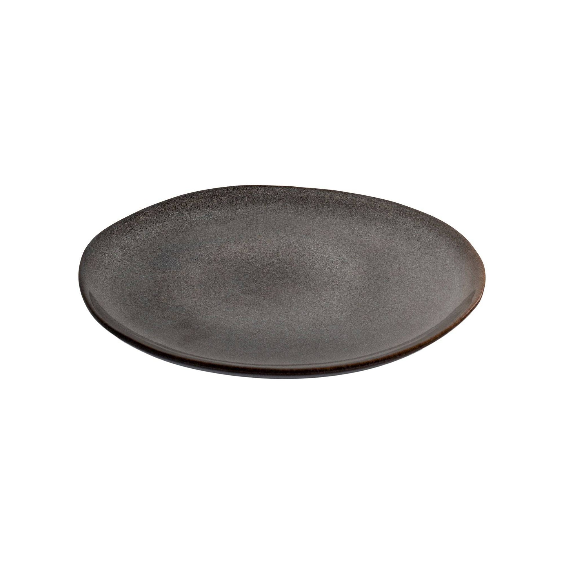 Farfurie ceramica gri pentru pranz, pe fundal alb