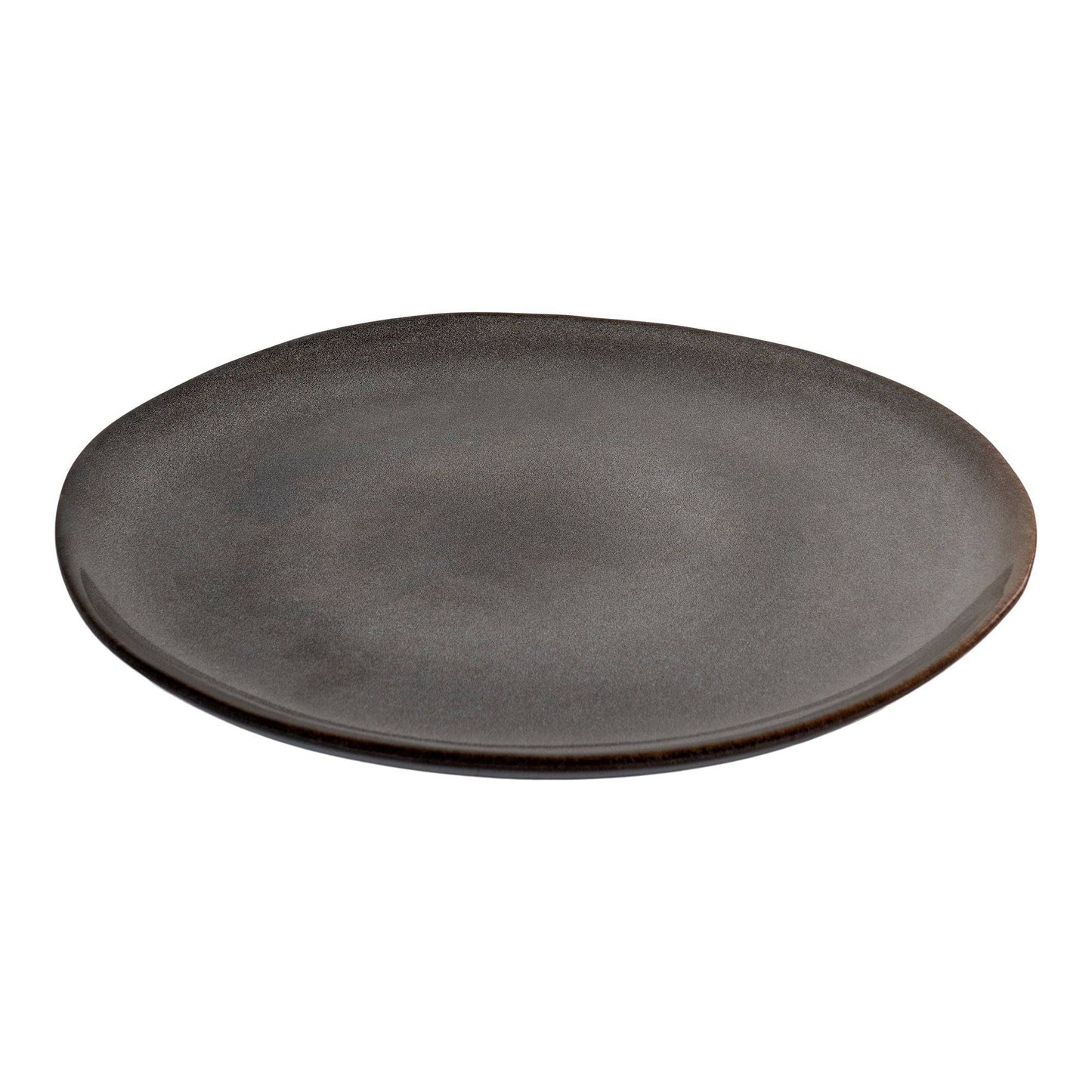 Farfurie de cina, ceramica, gri/maro