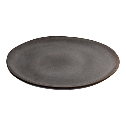 Farfurie de cina, ceramica, gri/maro