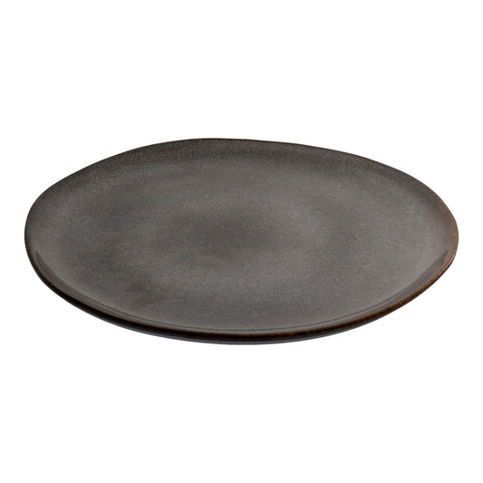 Farfurie de cina, ceramica, gri/maro