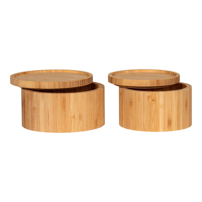 Cutie de depozitare din bambus, natur set de 2