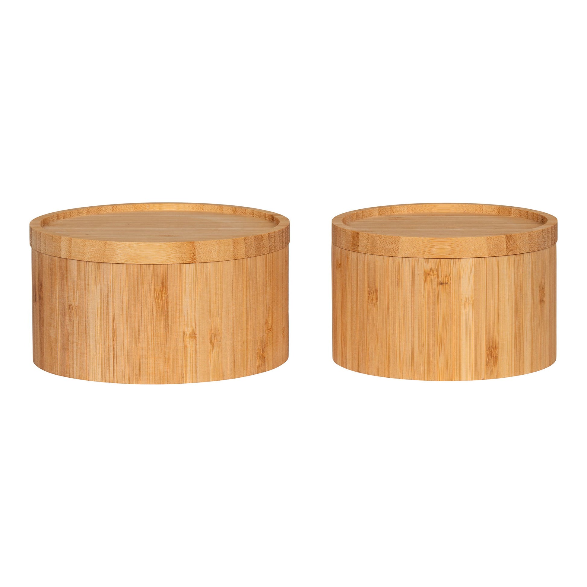 Cutie de depozitare din bambus, natur set de 2
