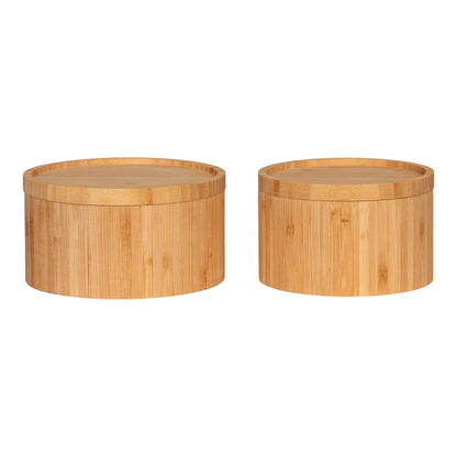 Cutie de depozitare din bambus, natur set de 2