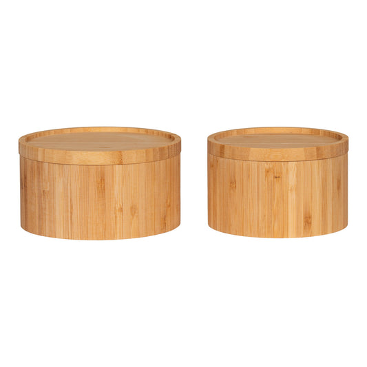 Cutie de depozitare din bambus, natur set de 2